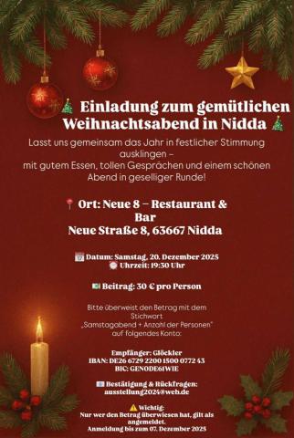 Einladung zum Weihnachtstreffen in Nidda